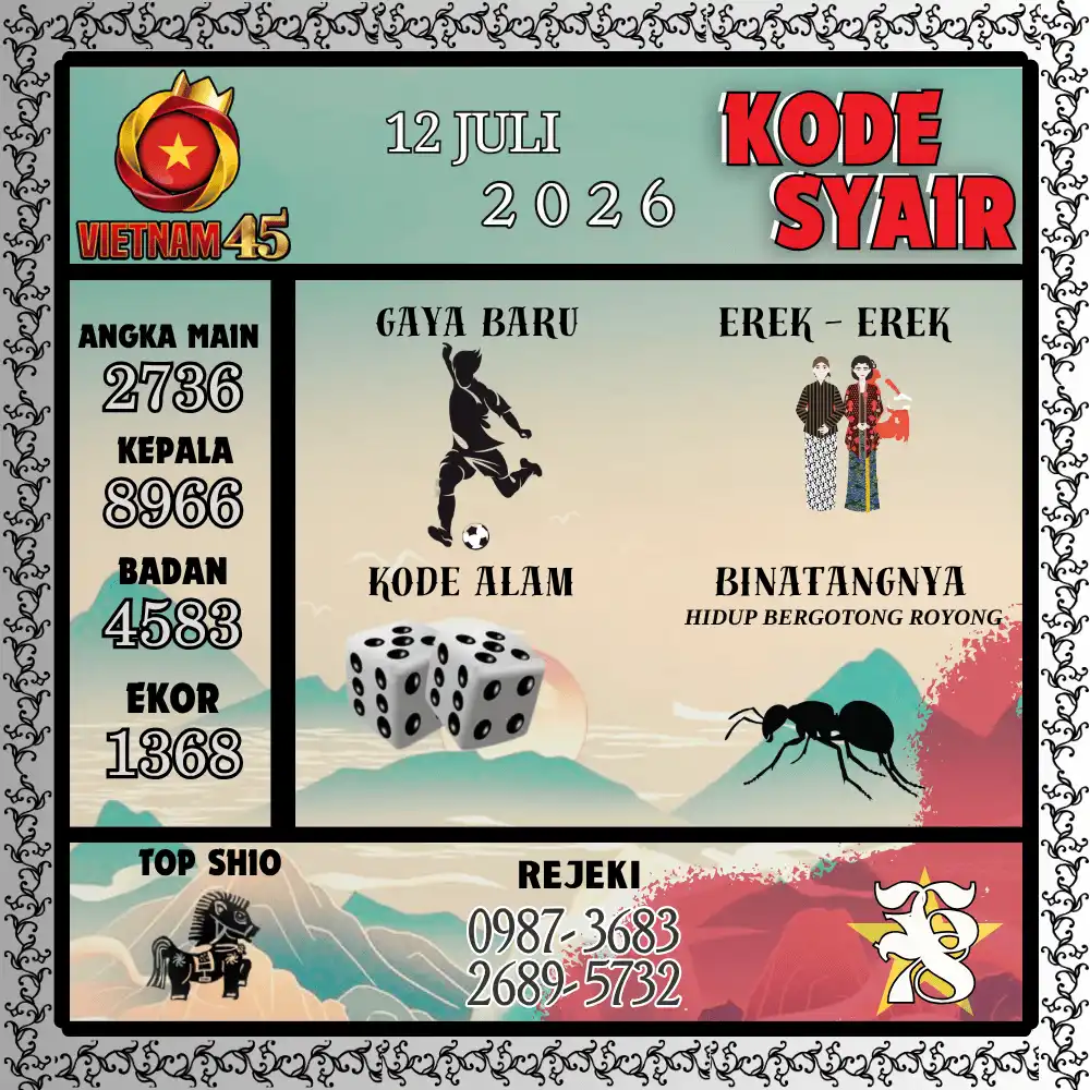 Kode Syair Vietnam45  Pools - Juli 2026
