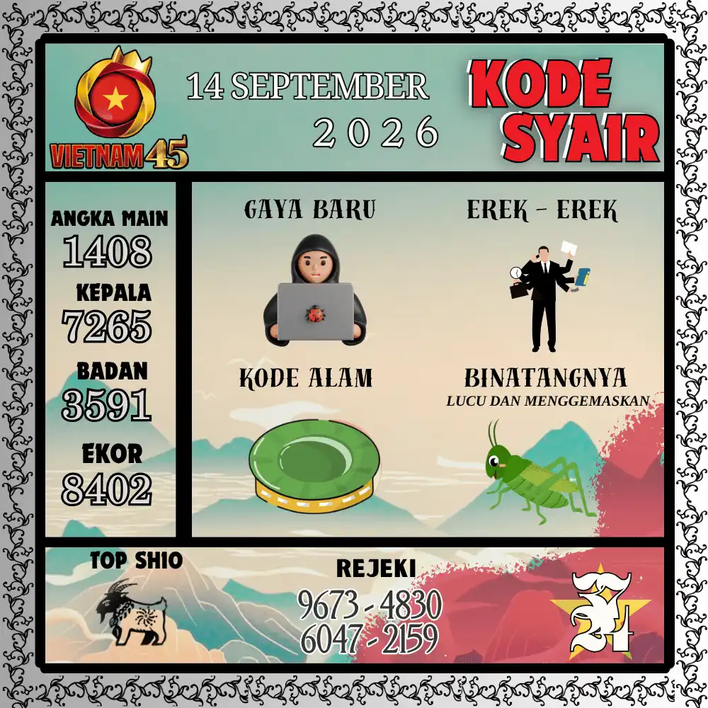 Kode Syair Vietnam45  Pools - September 2026
