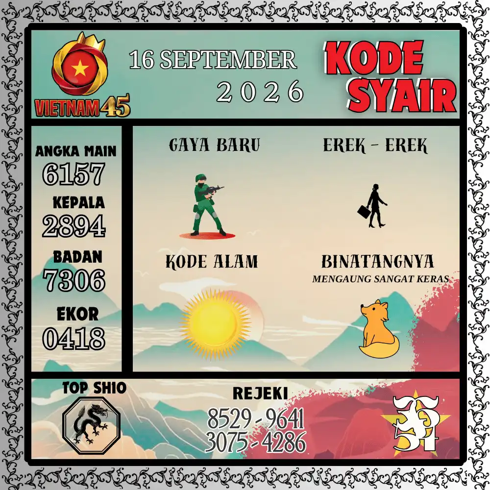 Kode Syair Vietnam45  Pools - September 2026
