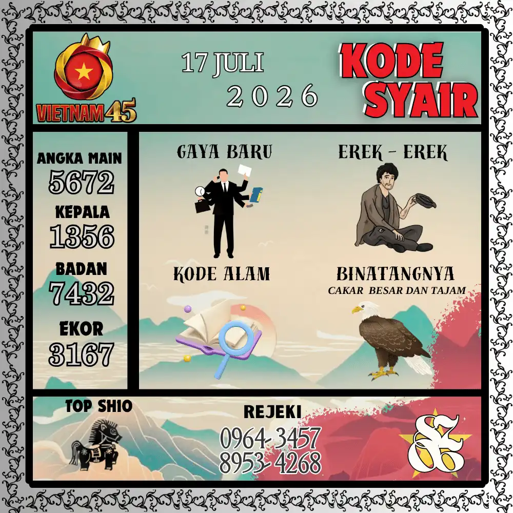 Kode Syair Vietnam45  Pools - Juli 2026
