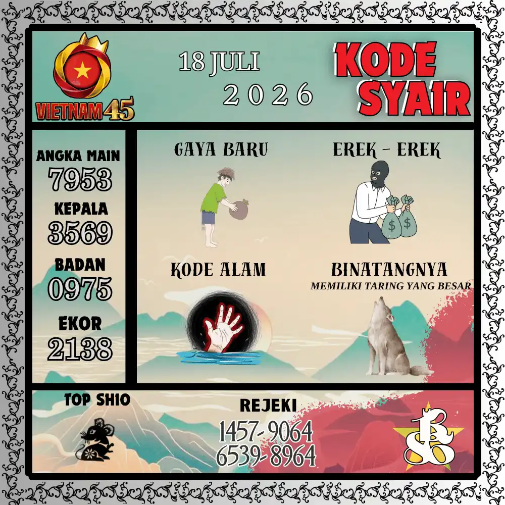Kode Syair Vietnam45  Pools - Juli 2026
