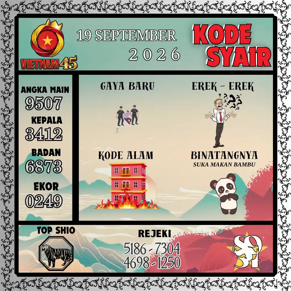 Kode Syair Vietnam45  Pools - September 2026

