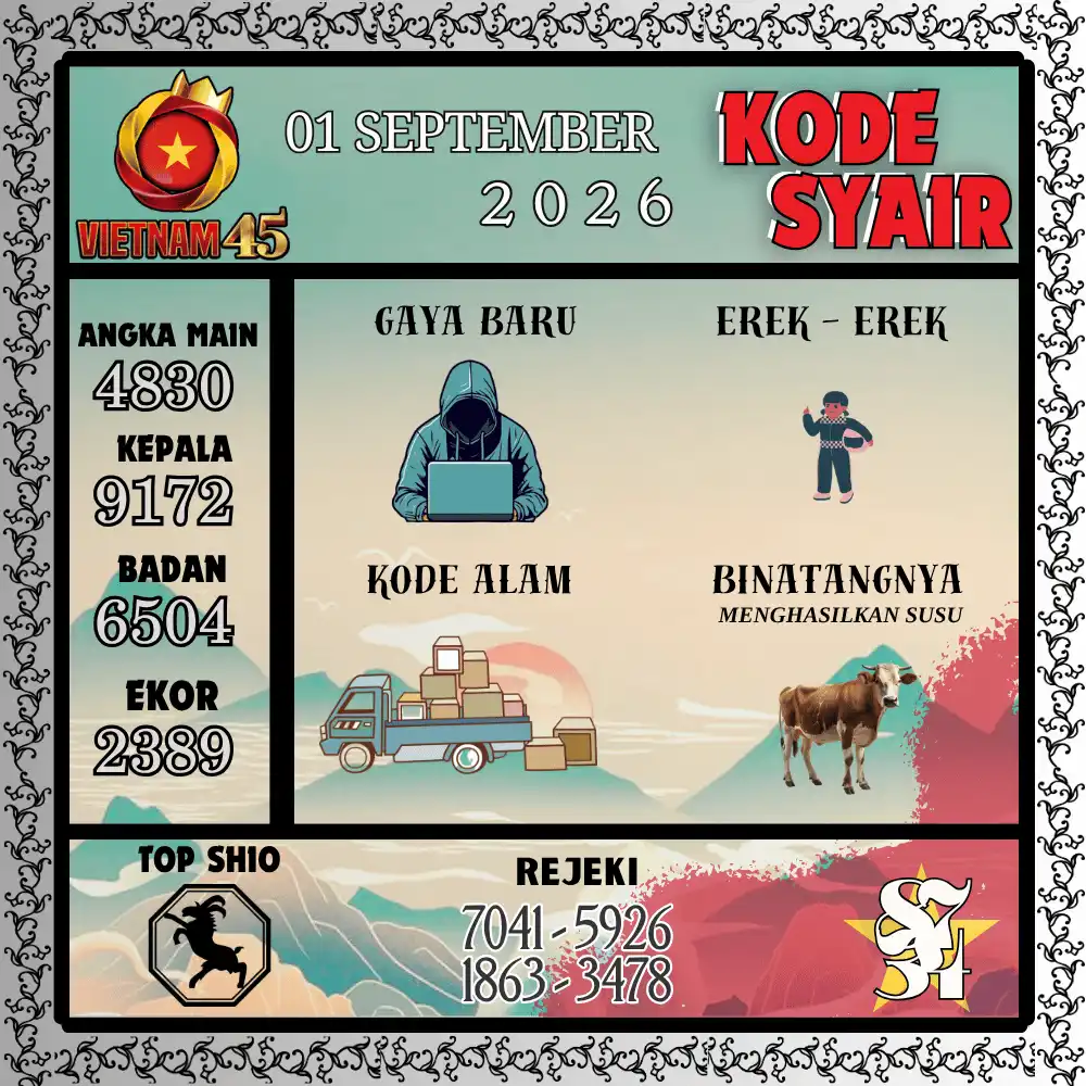 Kode Syair Vietnam45 Pools - September 2026