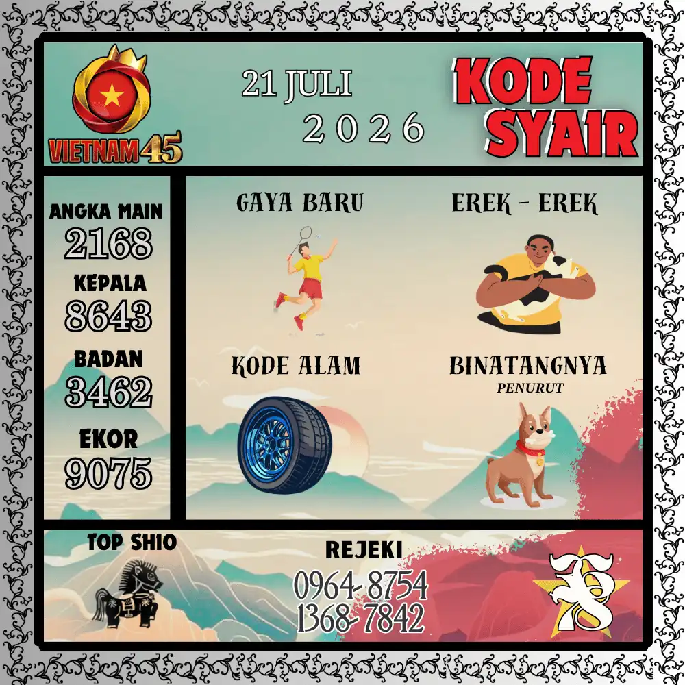 Kode Syair Vietnam45  Pools - Juli 2026
