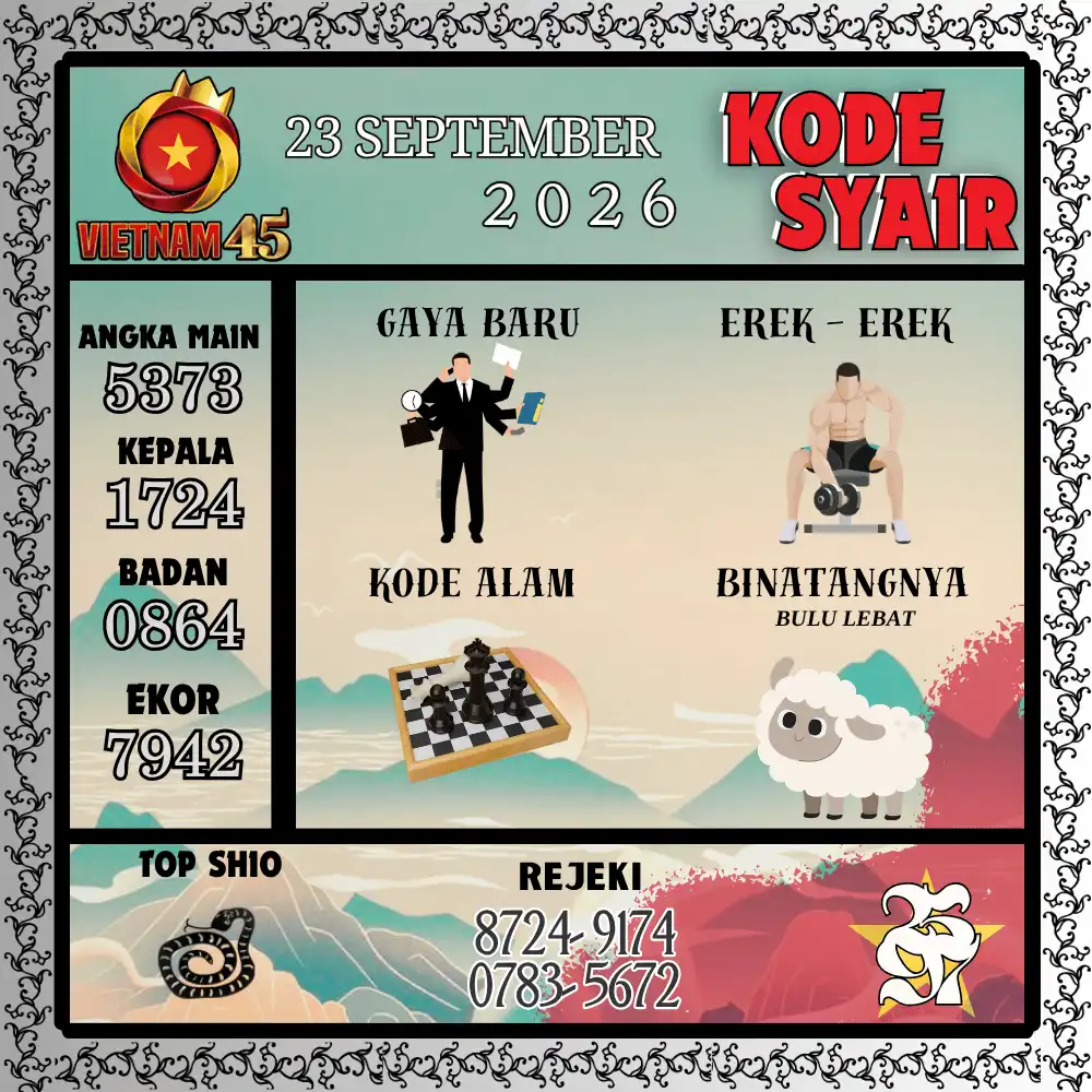 Kode Syair Vietnam45  Pools - September 2026
