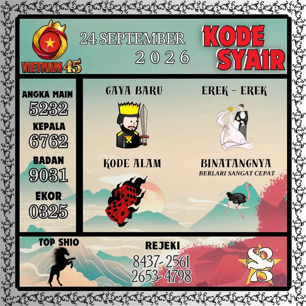 Kode Syair Vietnam45  Pools - September 2026
