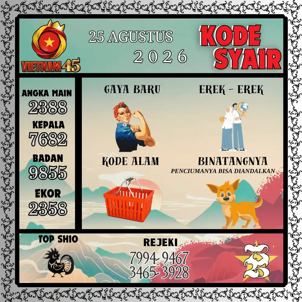 Kode Syair Vietnam45  Pools - Agustus 2026
