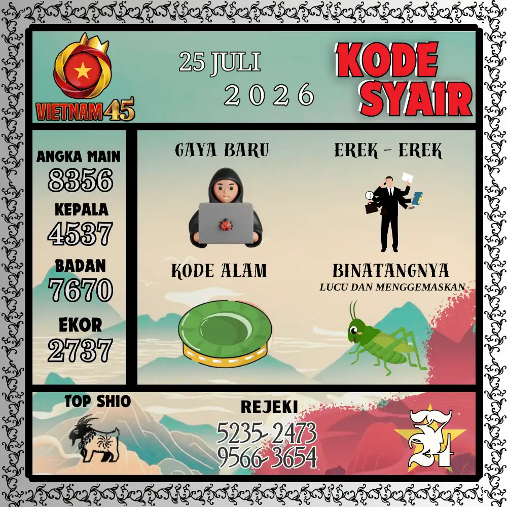 Kode Syair Vietnam45  Pools - Juli 2026

