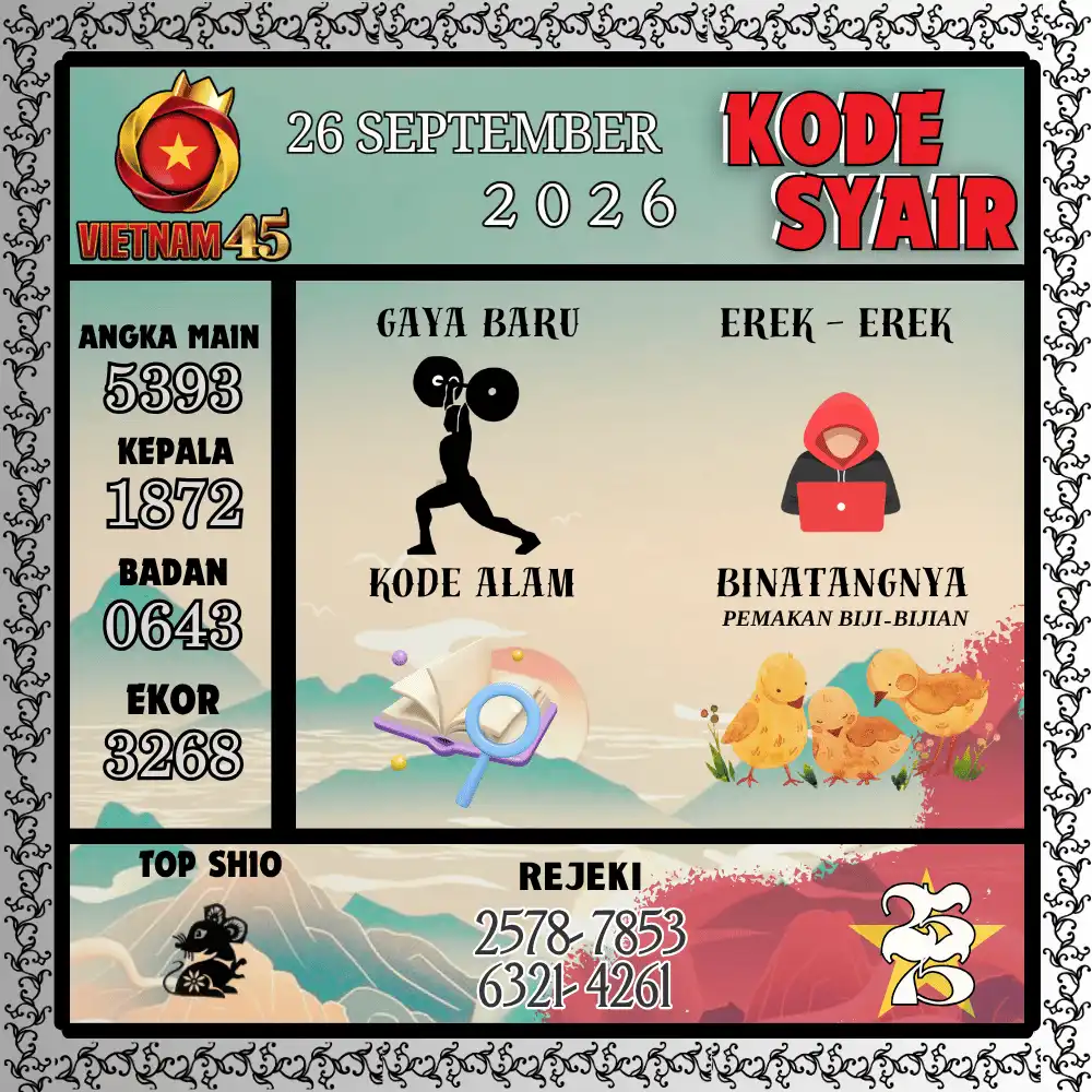 Kode Syair Vietnam45  Pools - September 2026
