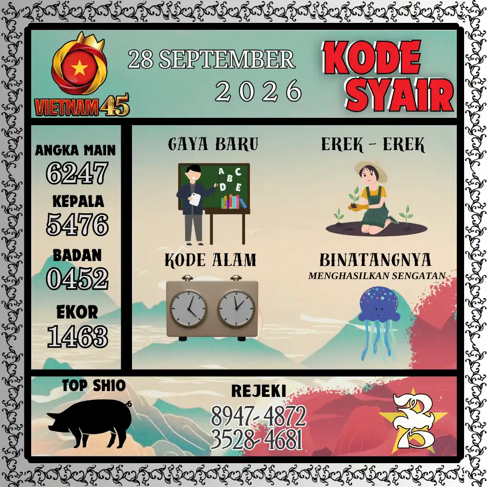 Kode Syair Vietnam45  Pools - September 2026
