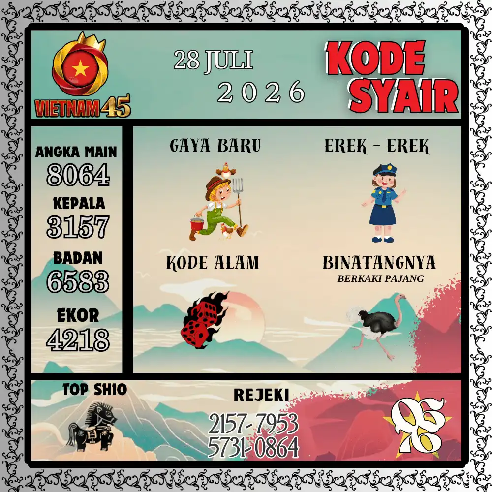 Kode Syair Vietnam45  Pools - Juli 2026
