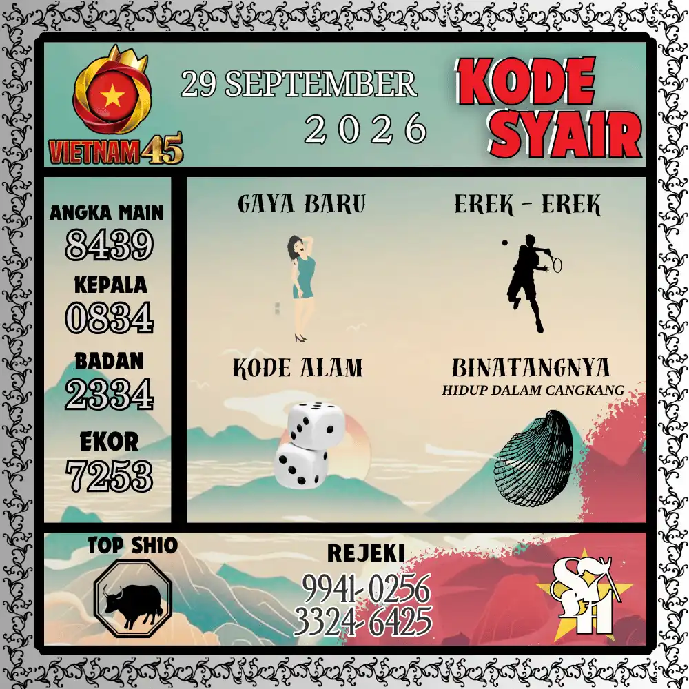Kode Syair Vietnam45  Pools - September 2026
