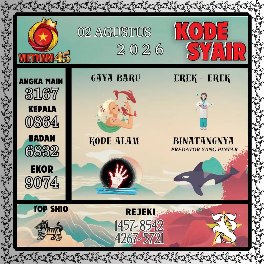 Kode Syair Vietnam45  Pools - Agustus 2026
