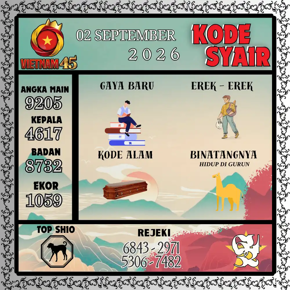 Kode Syair Vietnam45  Pools - September 2026
