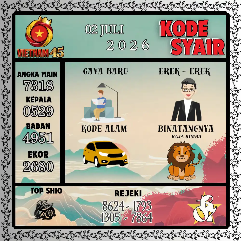 Kode Syair Vietnam45  Pools - Juli 2026
