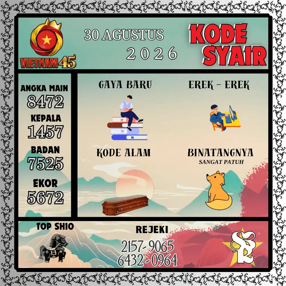 Kode Syair Vietnam45  Pools - Agustus 2026

