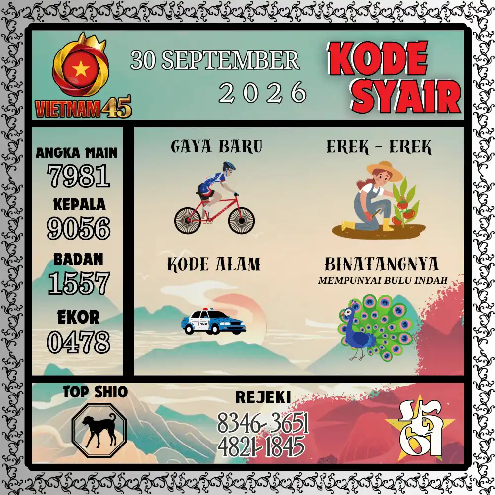 Kode Syair Vietnam45  Pools - September 2026
