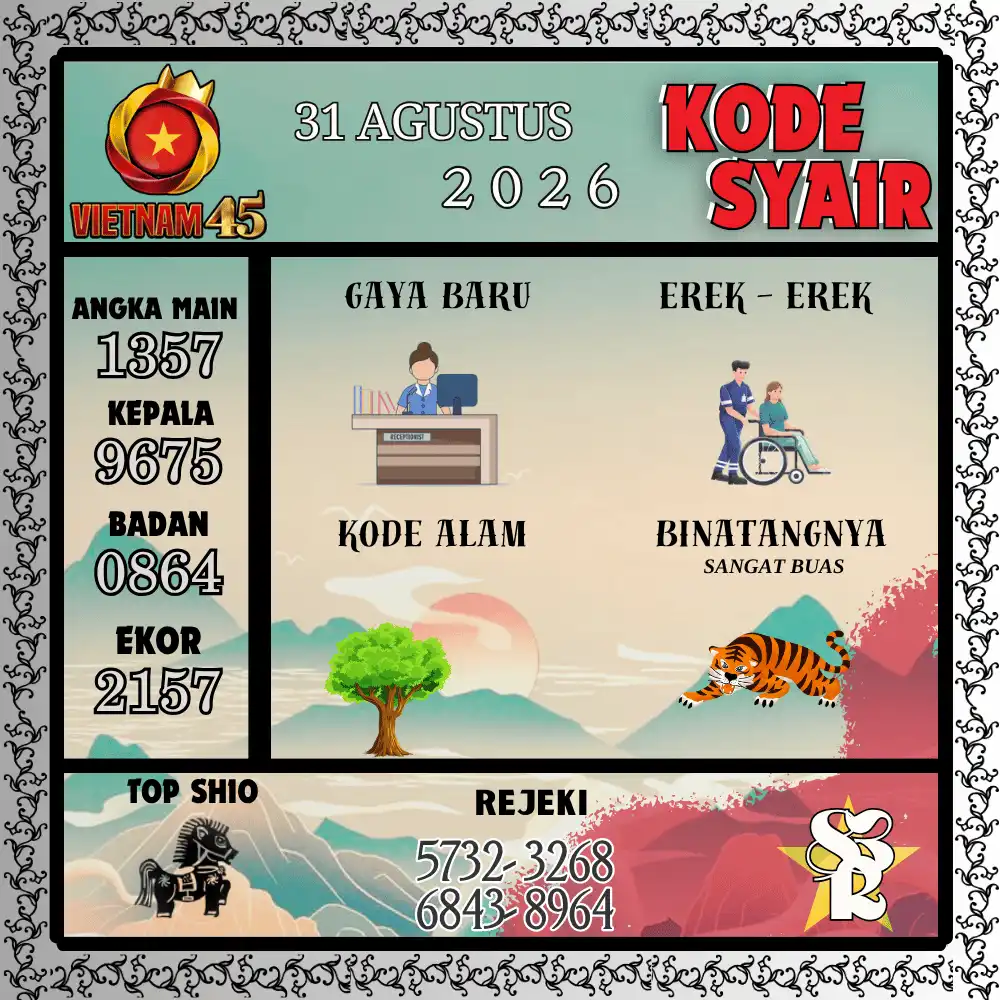 Kode Syair Vietnam45  Pools - Agustus 2026
