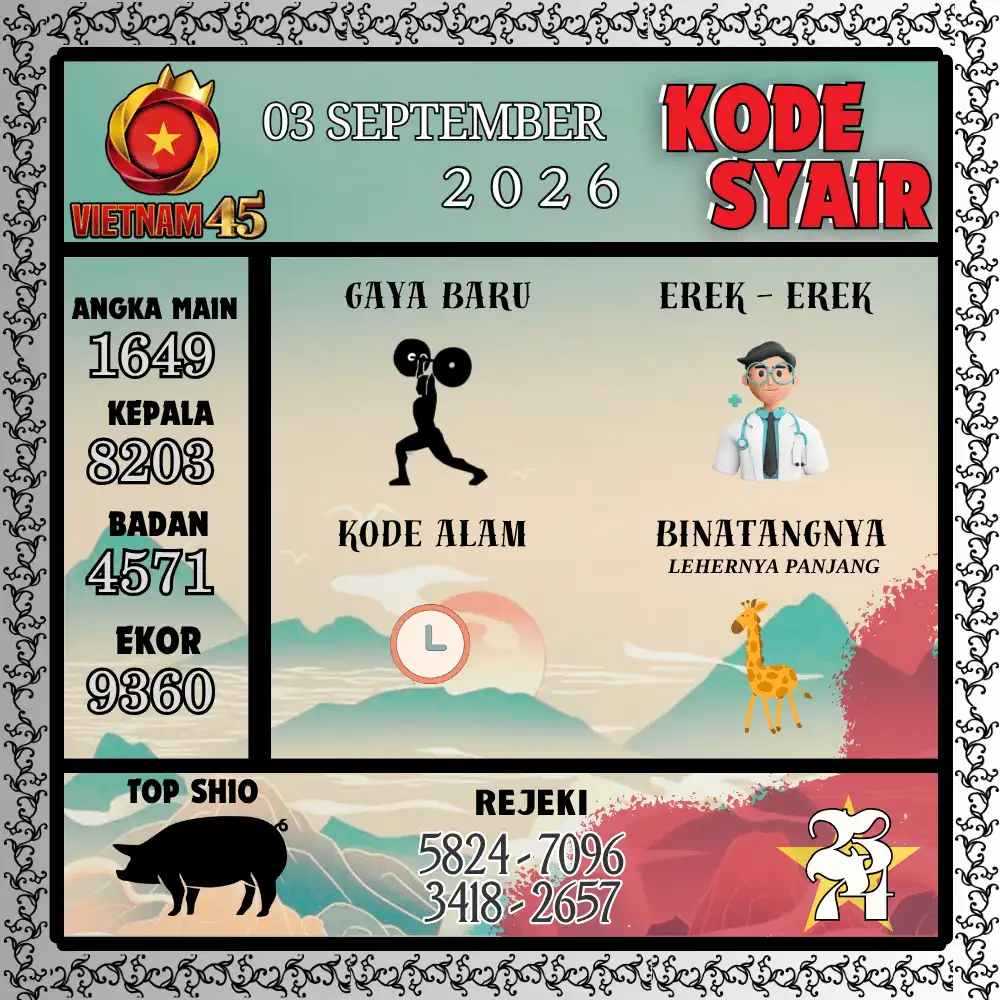 Kode Syair Vietnam45  Pools - September 2026

