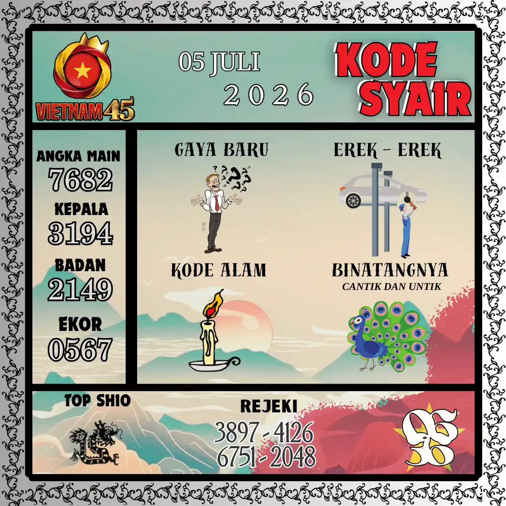 Kode Syair Vietnam45  Pools - Juli 2026
