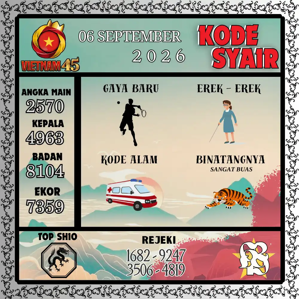 Kode Syair Vietnam45  Pools - September 2026

