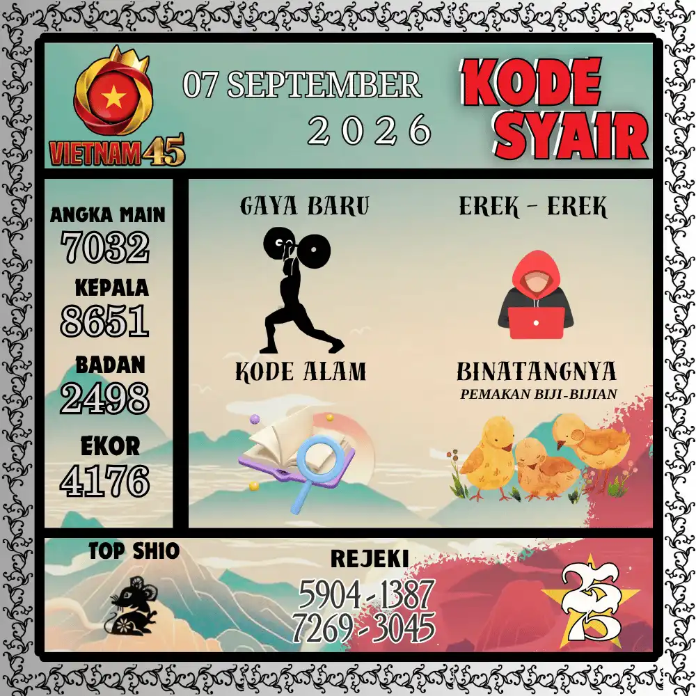 Kode Syair Vietnam45  Pools - September 2026
