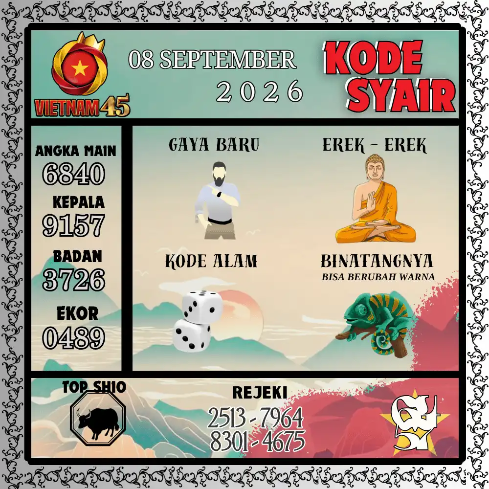 Kode Syair Vietnam45  Pools - September 2026
