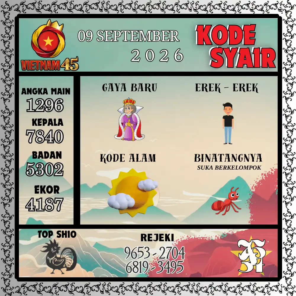 Kode Syair Vietnam45  Pools - September 2026
