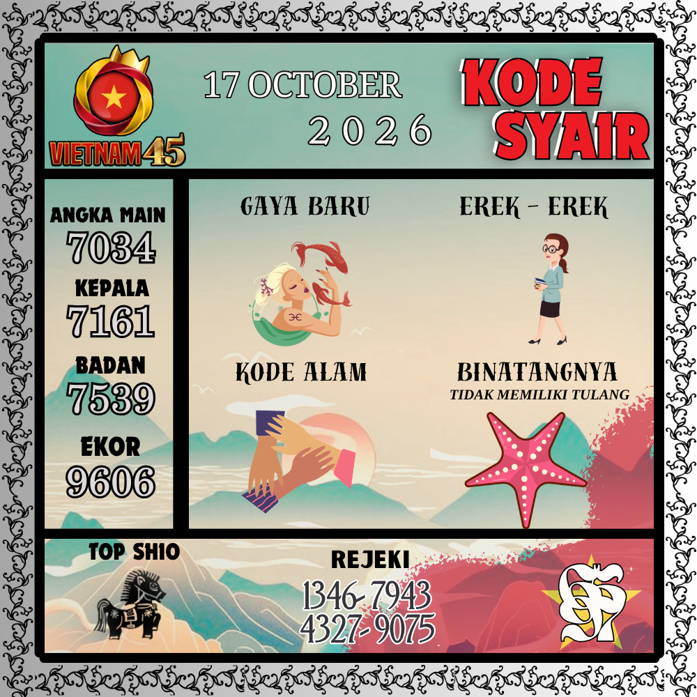 Kode Syair Vietnam45 Pools 17 Oktober 2026
