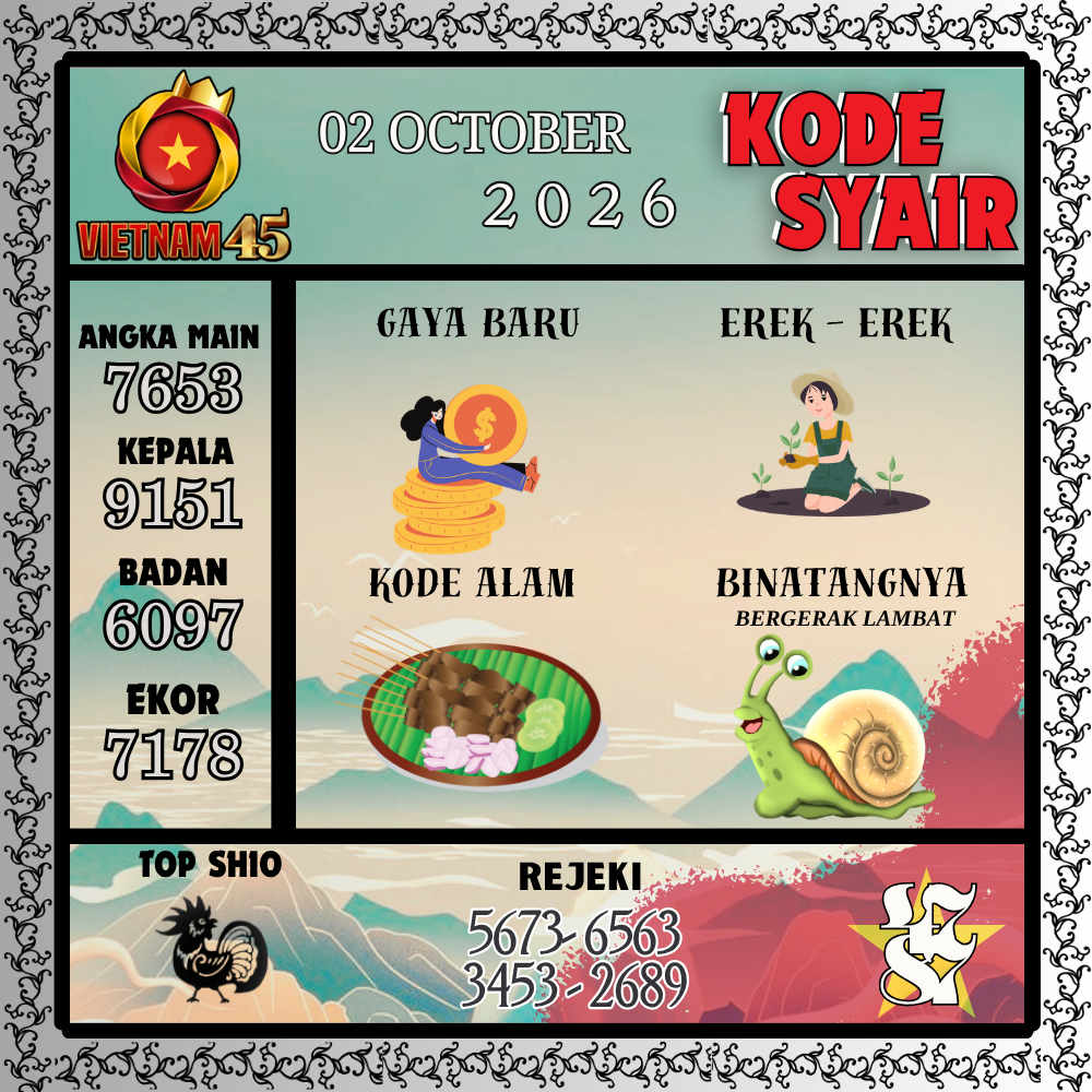 Kode Syair Vietnam45 Pools 02 Oktober 2026