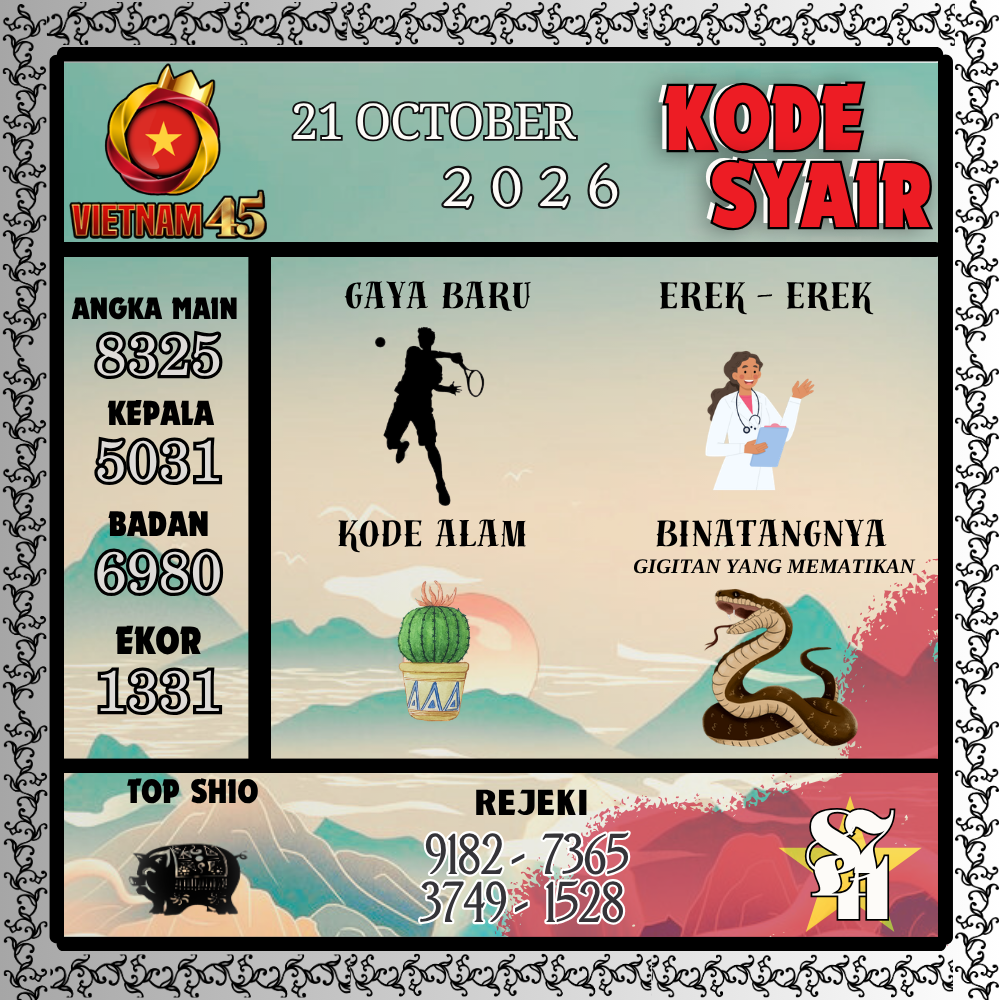 Kode Syair Vietnam45 Pools 21 Oktober 2026