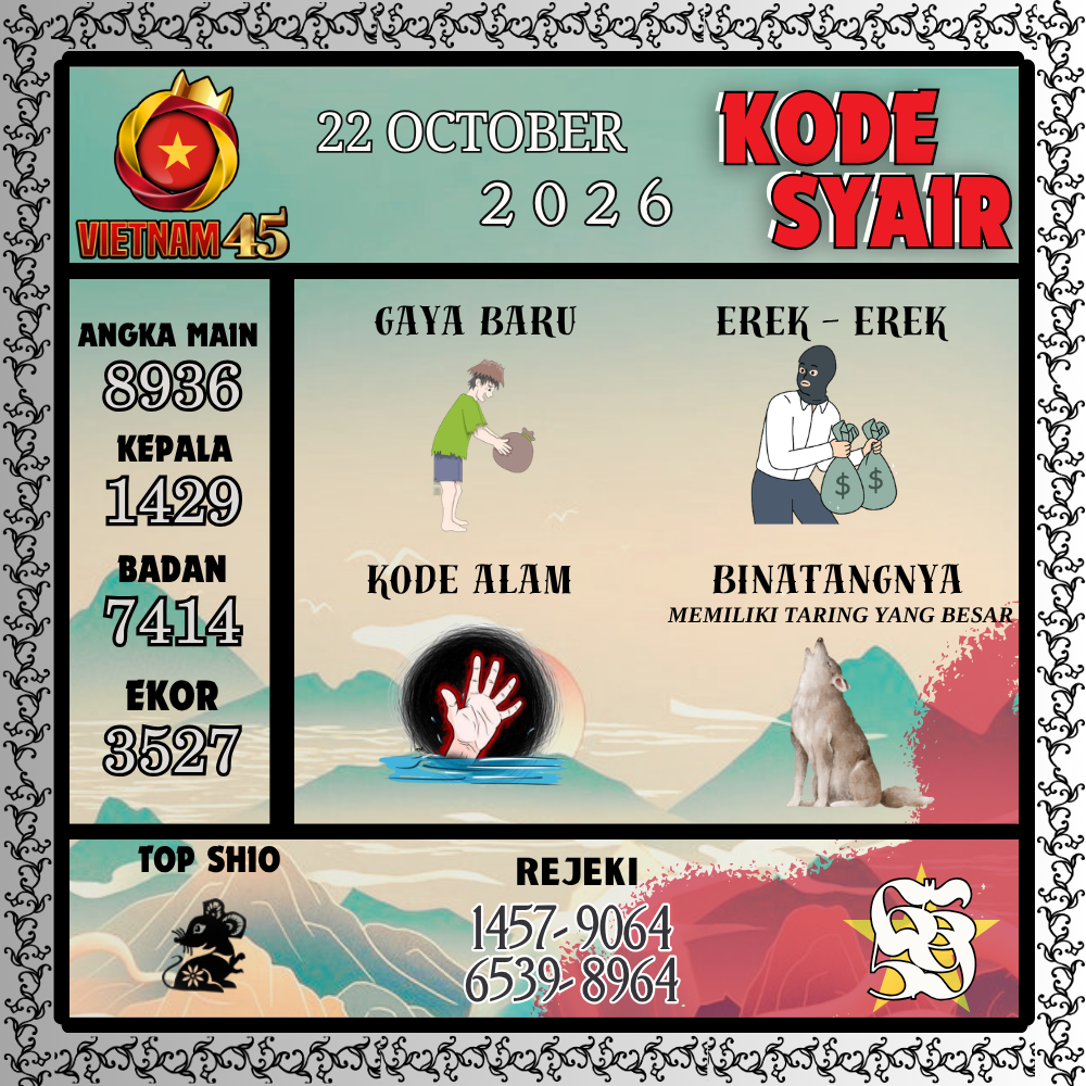 Kode Syair Vietnam45 Pools 22 Oktober 2026