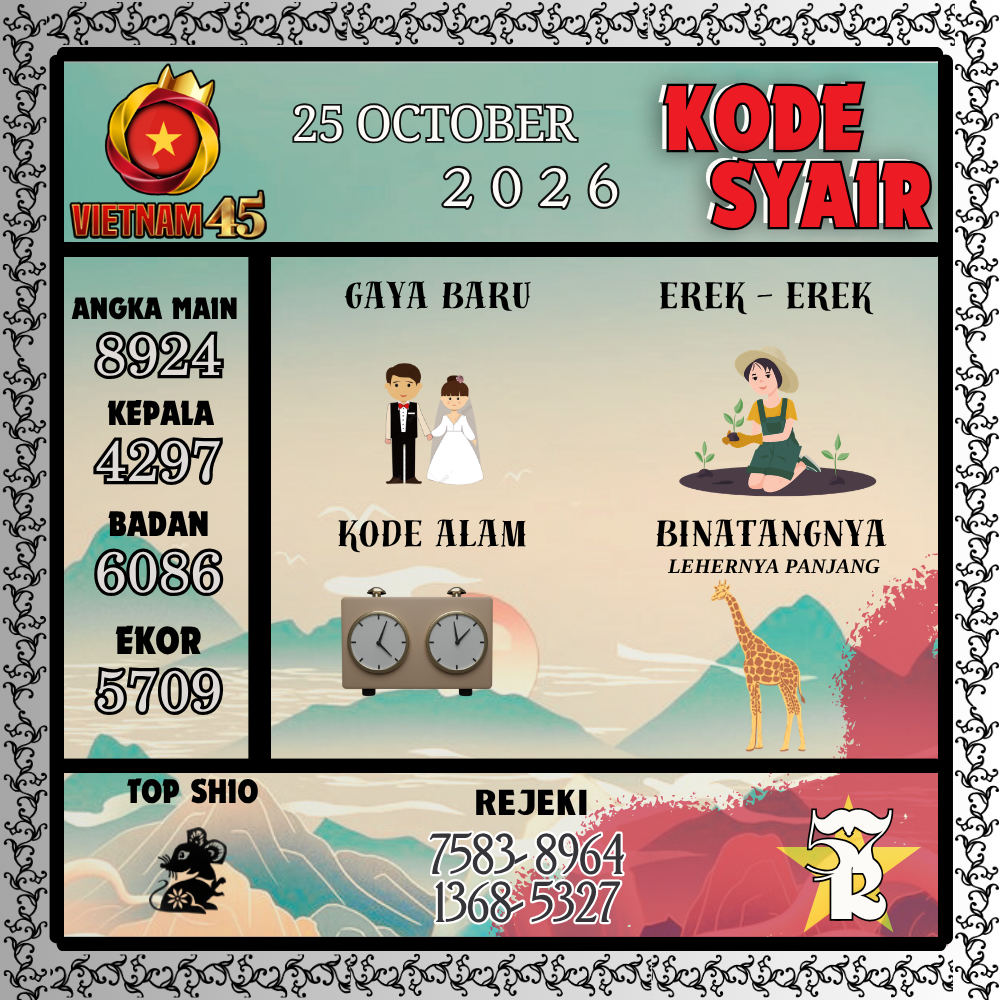 Kode Syair Vietnam45 Pools 25 Oktober 2026