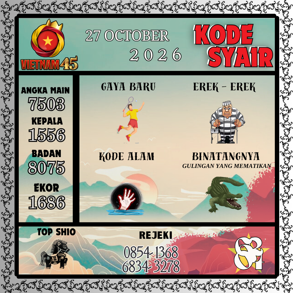 Kode Syair Vietnam45 Pools 27 Oktober 2026