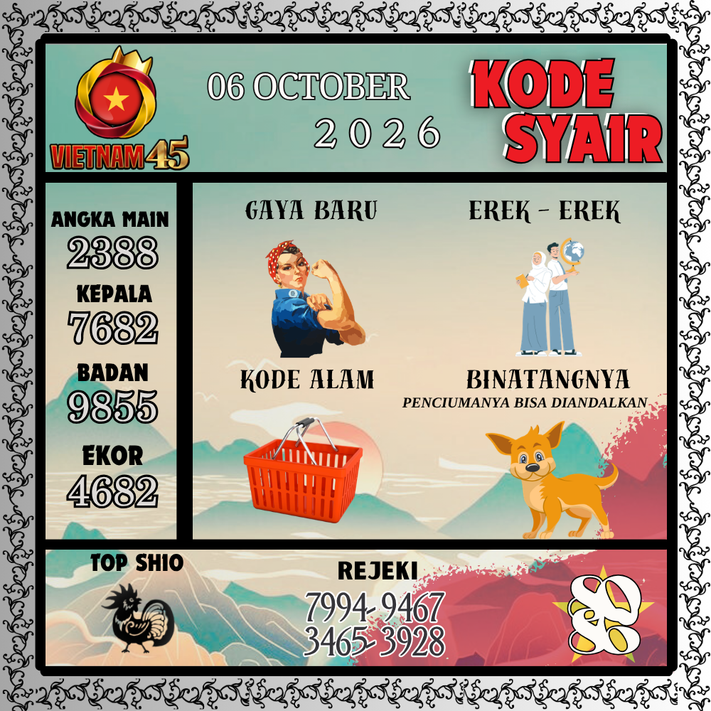 Kode Syair Vietnam45 Pools 06 Oktober 2026