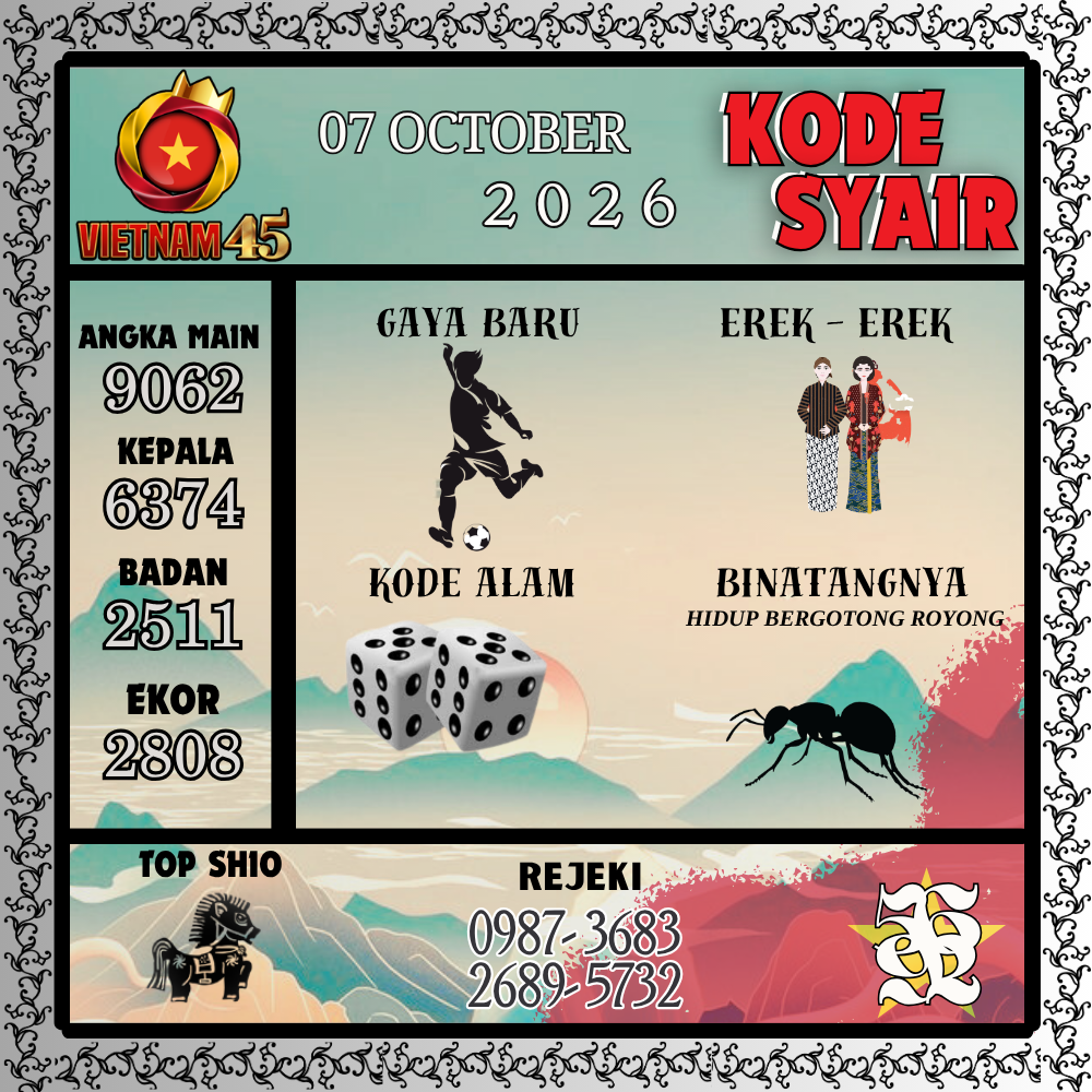Kode Syair Vietnam45 Pools 07 Oktober 2026