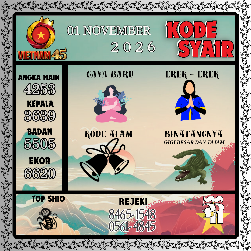 Kode Syair Vietnam45 Pools November 2026
